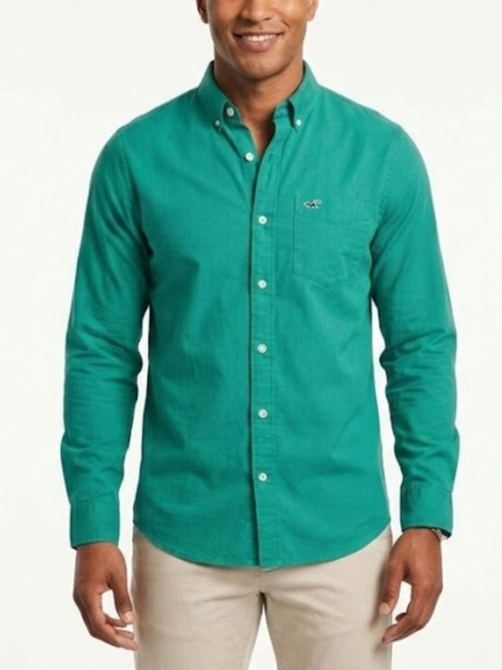 HOLLISTER Cotton Teal Green Oxford Button Down - Retro Preppy Gorpcore Vibe L